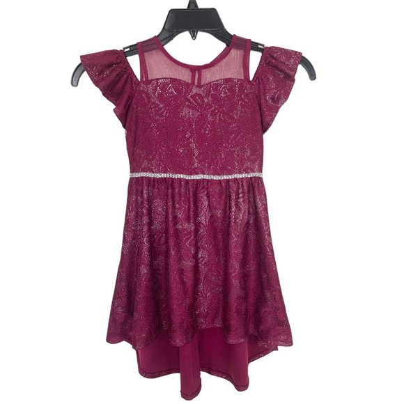 Emily West Purple Metallic Glitter Girl Dress size 6 find at Poshmark - Picture 1 of 5
